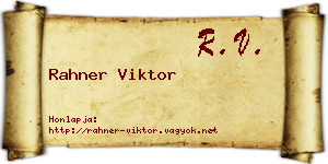 Rahner Viktor névjegykártya